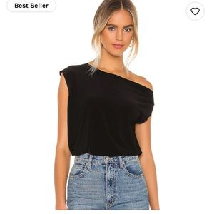 XS, off the shoulder black top.